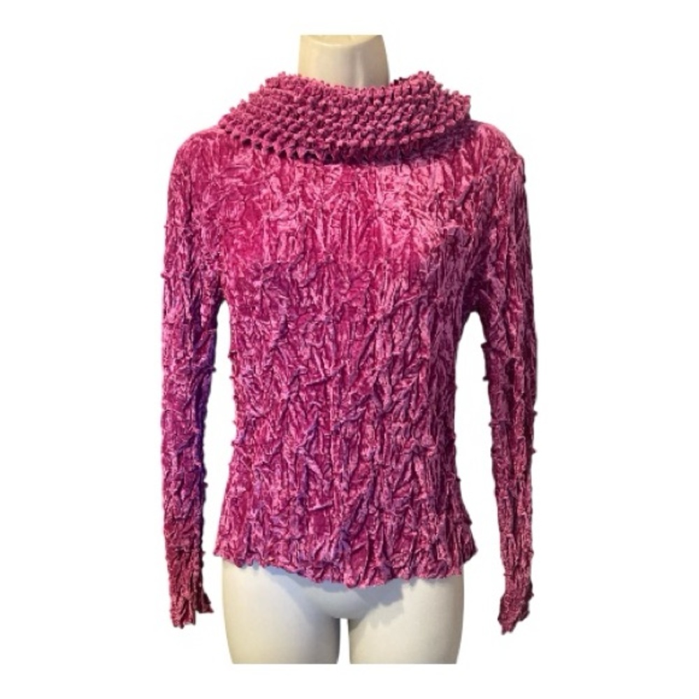 Elegant Fuchsia Cowl Neck Sweater